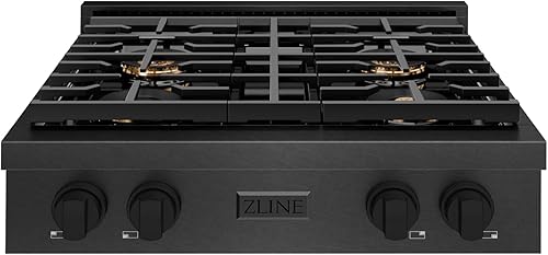 ZLINE 30 in. Paramount Gas Rangetop with 4 Burner DuoPro Cooktop in Black Satin Stainless Steel (PSRTBS-30)