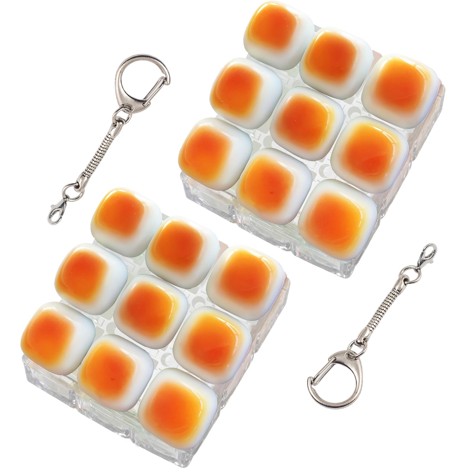 2 Pcs Cute Keyboard Fidget Toy, 9 Keys Cute Clicker Keyboard Fidget for Adults Relieve Stress and Anxiety Decompression Keyboard Fidget Keychain — image 1