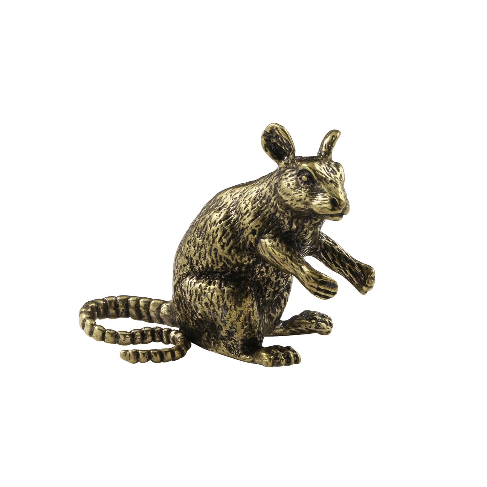 NGDFGR Brass Big Mouse Model Miniature Figurines,Bronze Interesting Animals Zodiac Rat Statue Sculpture Desktop Ornament Home Bonsai Landscaping Sand Table Car Decor Accessories
