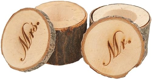 Miniatura 5 de Tinksky 2pcs Wedding Ring Box Wooden Printed Mr Mrs Shabby Chic Ring Box Valentine's Day Gift Box