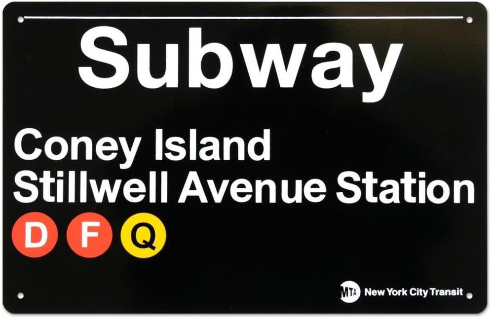 Coney Island Metal Subway Sign