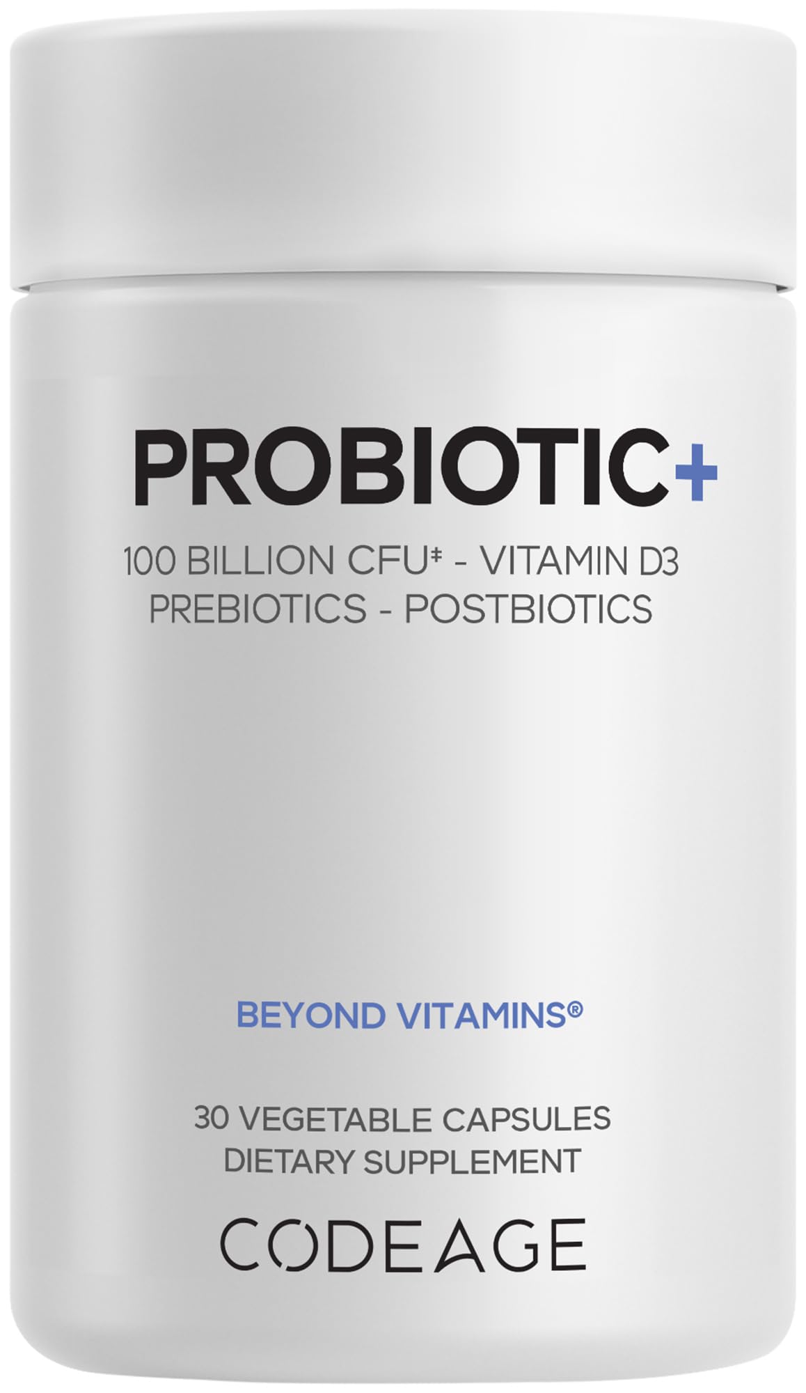 Codeage Probiotic+, 100B CFU, 12 Strains, Quercetin, Zinc, 30 Capsules