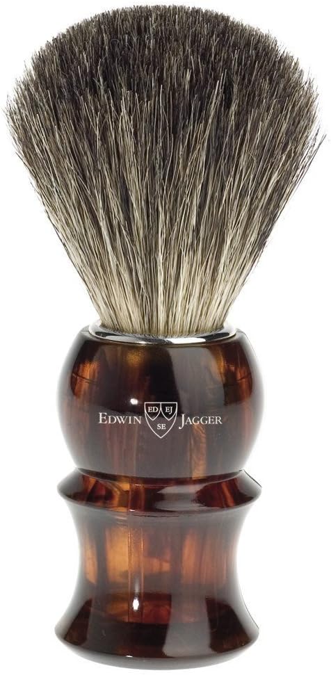 Edwin Jagger Pure Badger Hair Shaving Brush, Medium … (Imitation Turtle Shell)