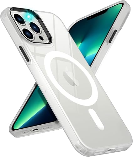 Funda para iPhone 13 Pro Max compatible con MagSafe, funda magnética transparente para iPhone 13 Pro Max con funda protectora delgada a prueba de