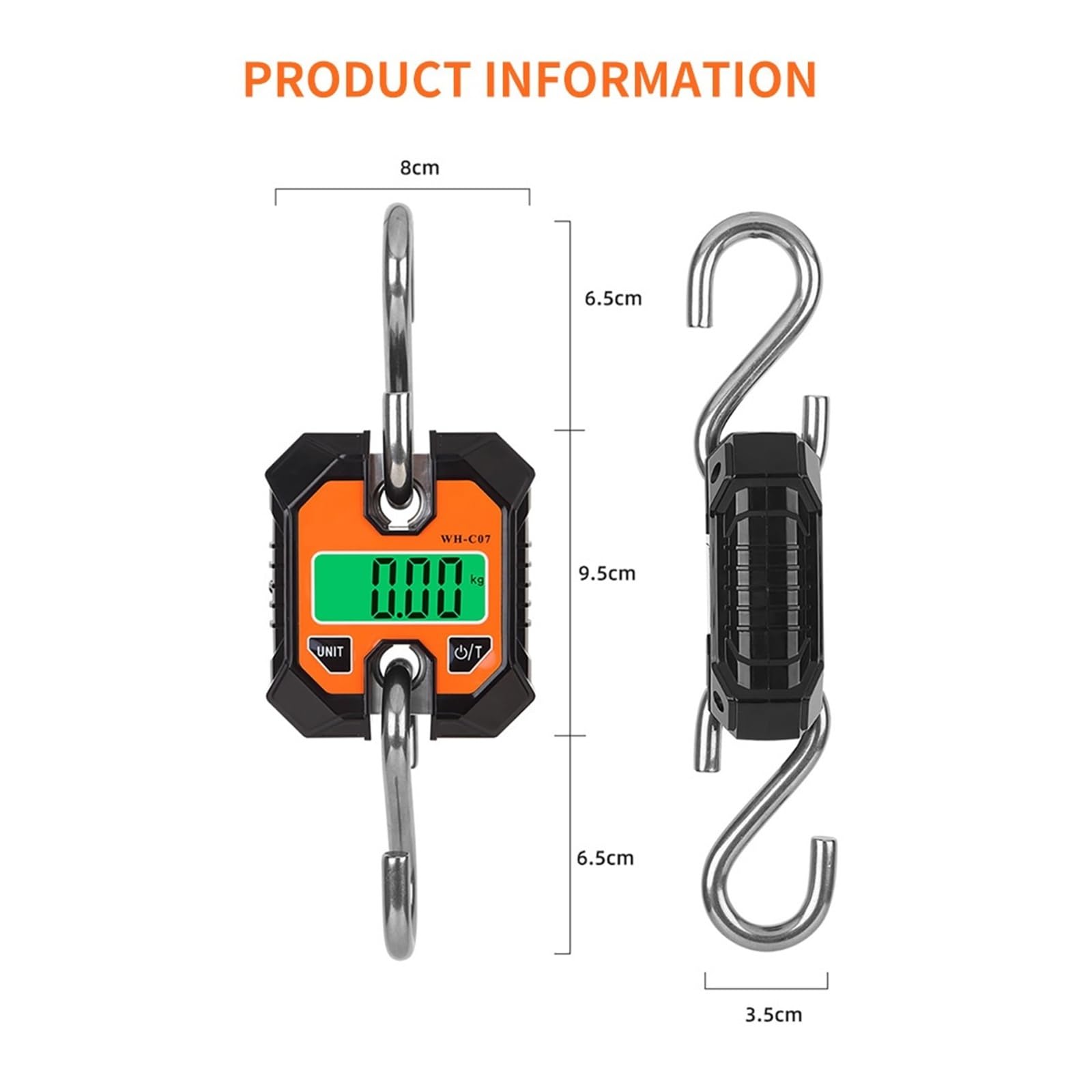 Bilancia sospesa, Bilancia industriale portatile staccabile con gancio di pesatura digitale for valigia sospesa(WH-C07 (100kg 50g))