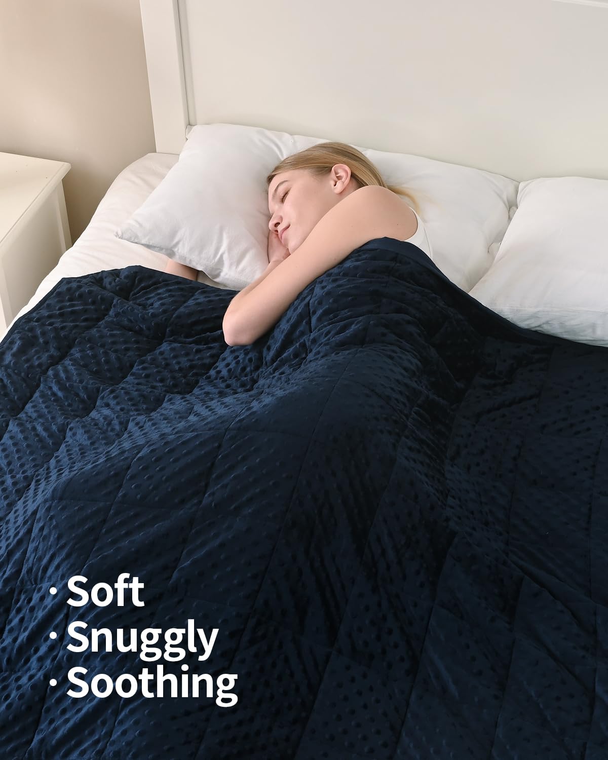 Mr. Sandman Manta Pesada Minky para Adultos, Manta Pesada para Mujer, Hombre, durmiendo Tranquilo, Suave y acogedora, Lavable a máquina, 60 x 80 Pulgadas, 20 Libras, Color Azul Marino