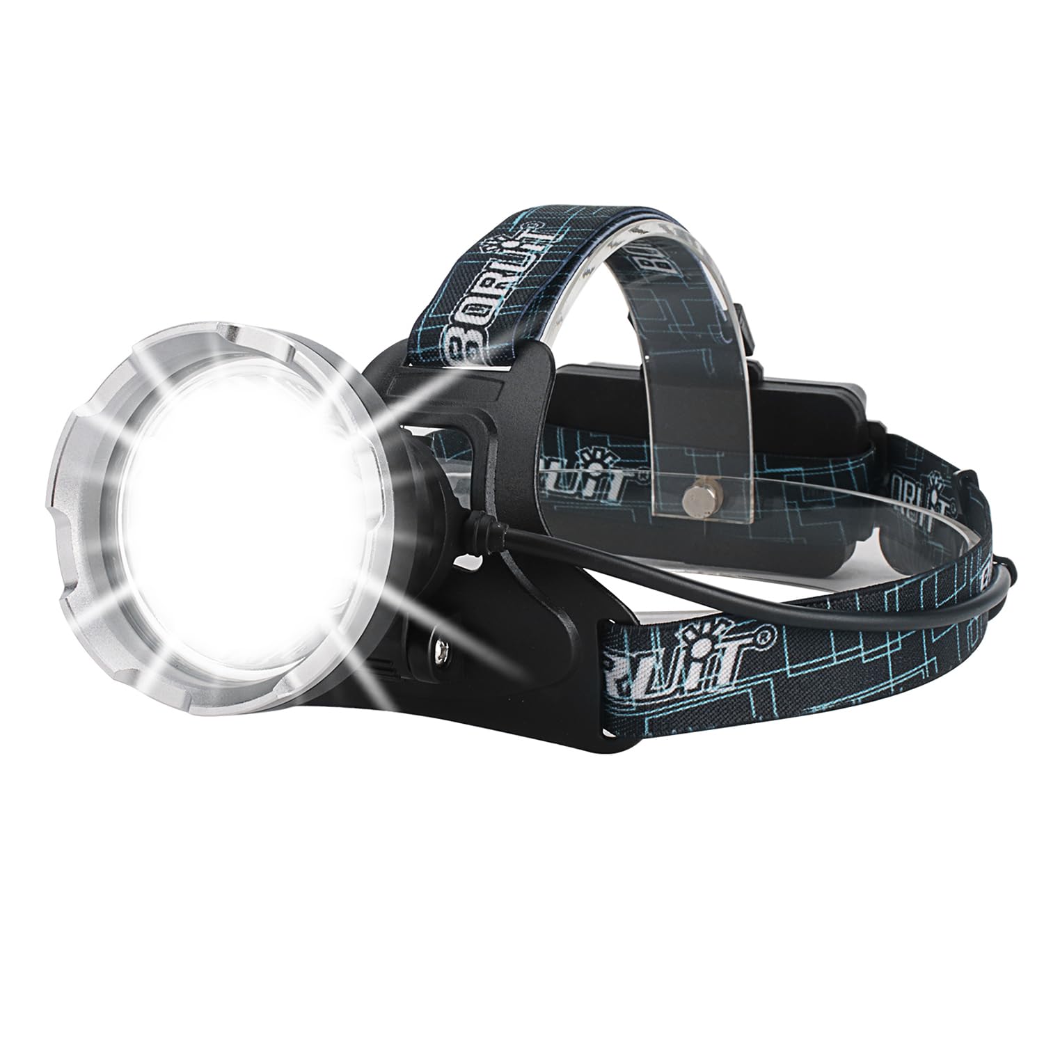BORUIT B10 Rechargeable Headlamp Super Bright 100000 Lumens - 4 Modes LED Hea...
