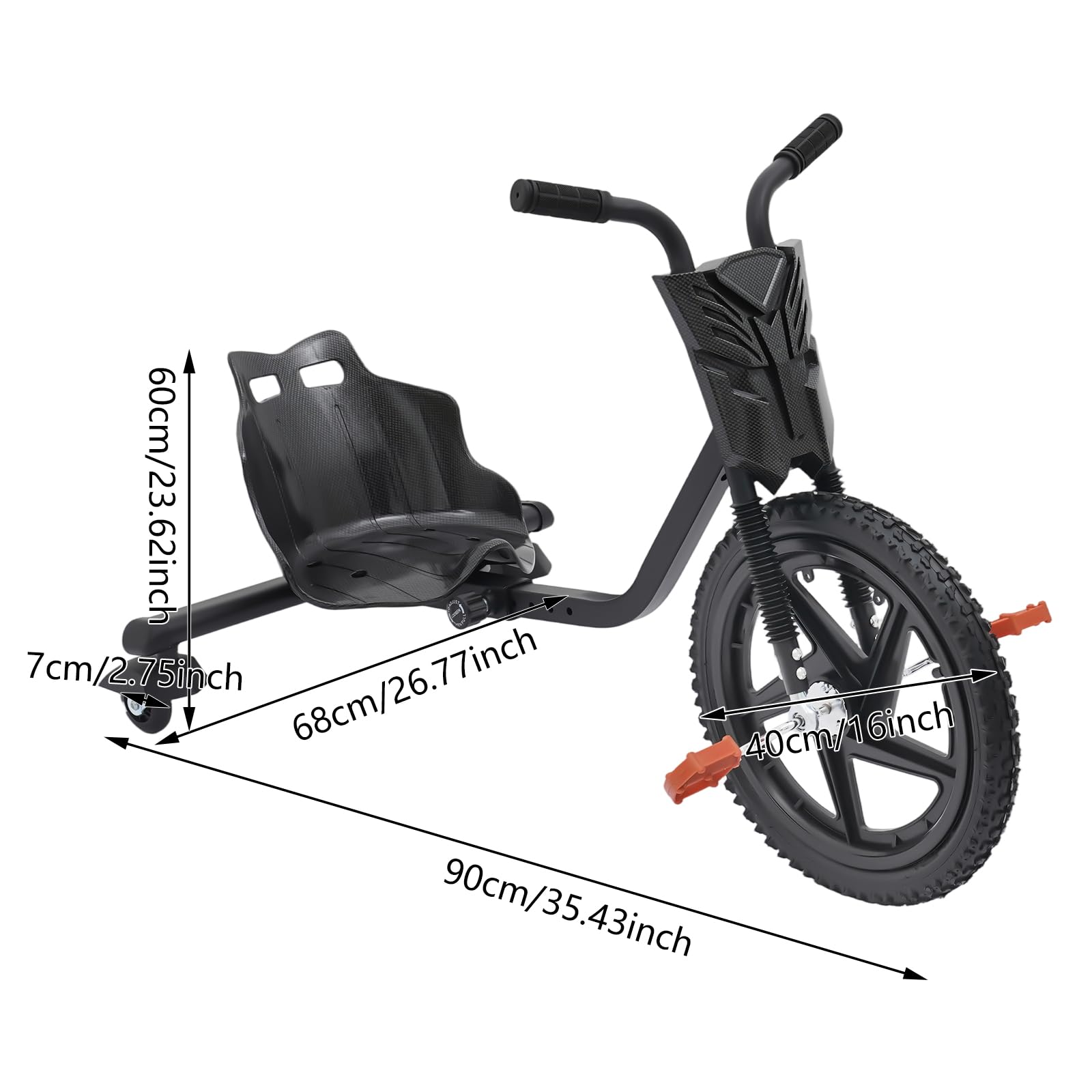 Drift Scooter, Monopattino per bambini con pedali, Drift Trike, portata 80 kg, ruota posteriore con luci, monopattino per bambini dai 6 anni in su