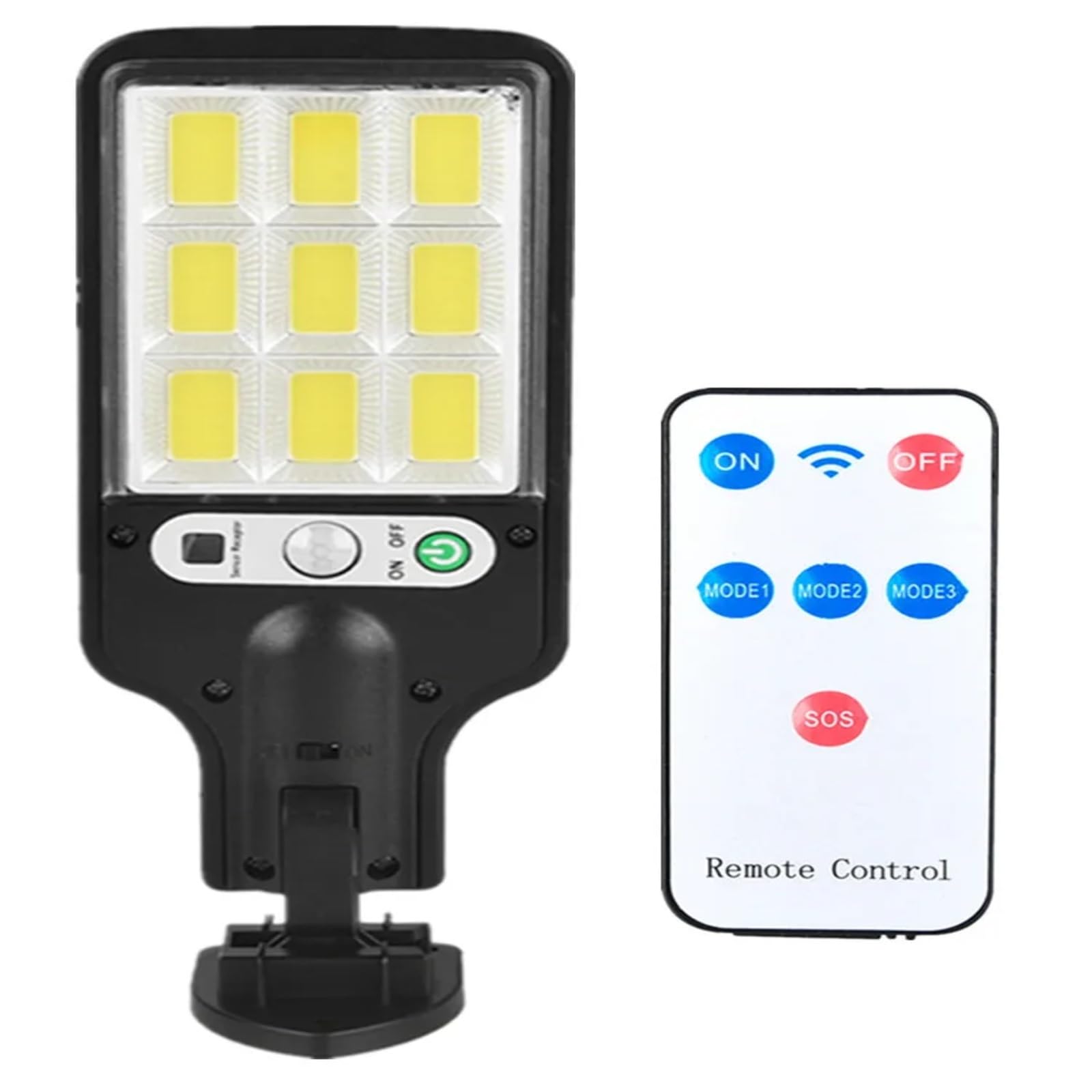 NGTFDCP Solar Street Light, Three Modes of LED Solar Outdoor Remote Control Courtyard Wall Lamps, Human Body Sensing Garden Terrace Garage Door Road,for Garden,Garage(108COB with Remote)