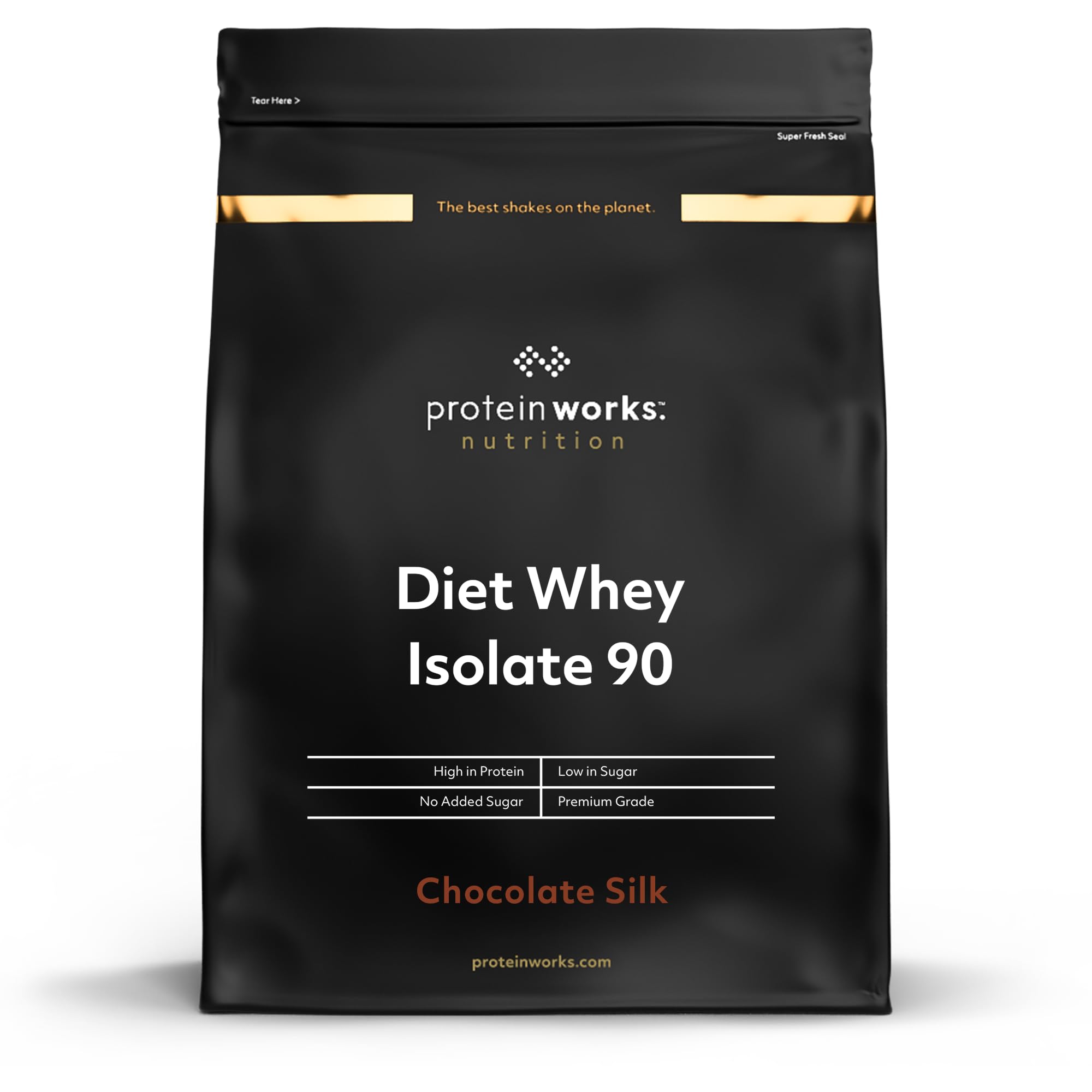 THE PROTEIN WORKS - Diet Whey Isolate 90 | Whey Isolate Powder | Low Calorie Shake | 20 Servings | Chocolate Silk | 500g Chocolate Silk 20 Servings