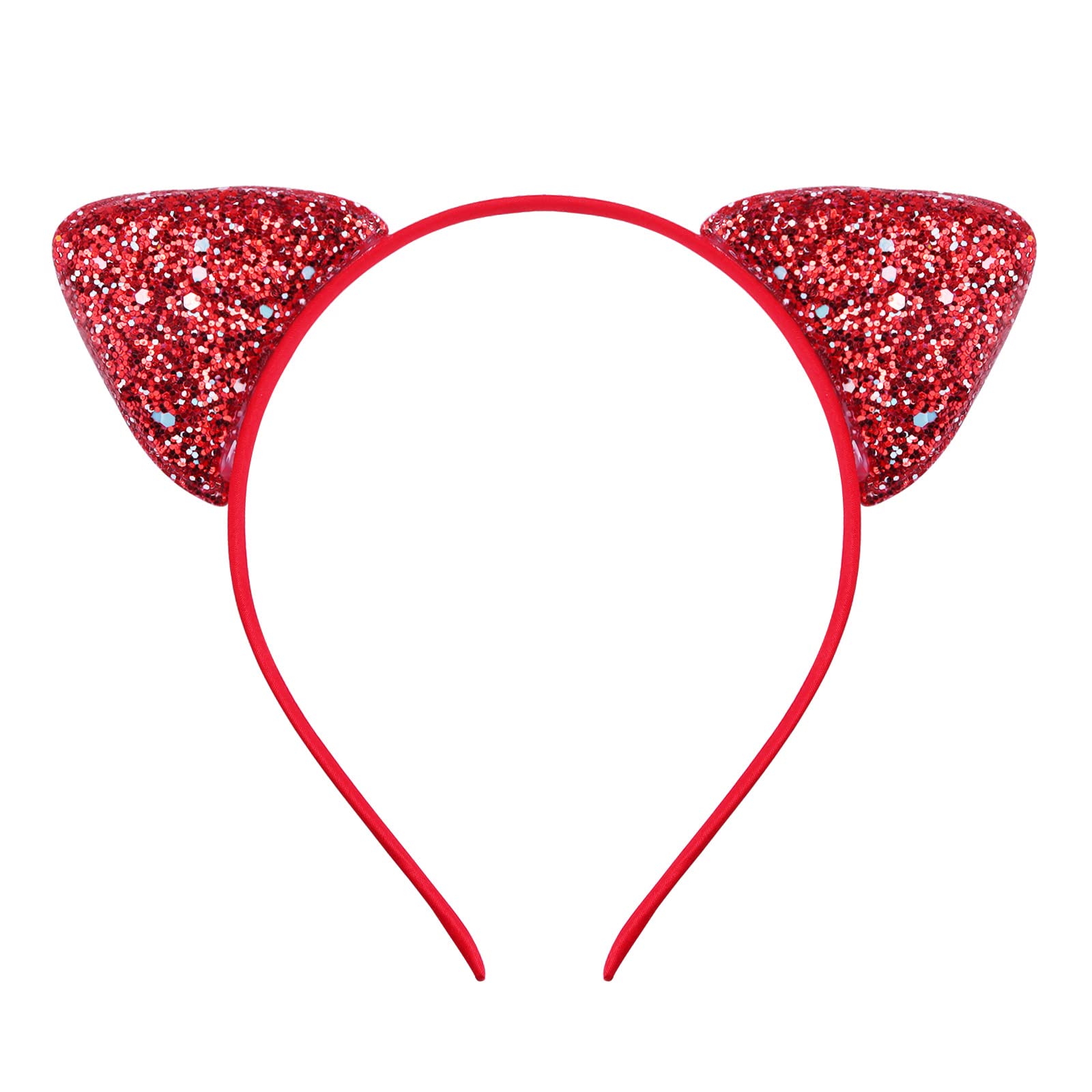 KIUSOWAYD 12er Set Pailletten Katzenohren Haarbänder – Glitzernde Haaraccessoires Für Damen & Mädchen