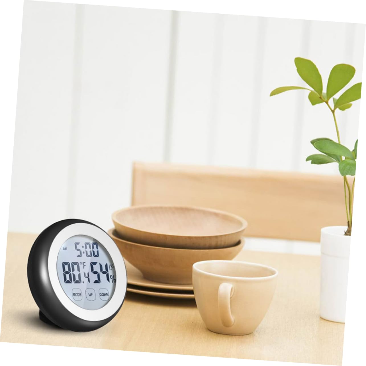 BESPORTBLE 2pcs Thermometer Hygrometer Touch Screen Digital Display Detector