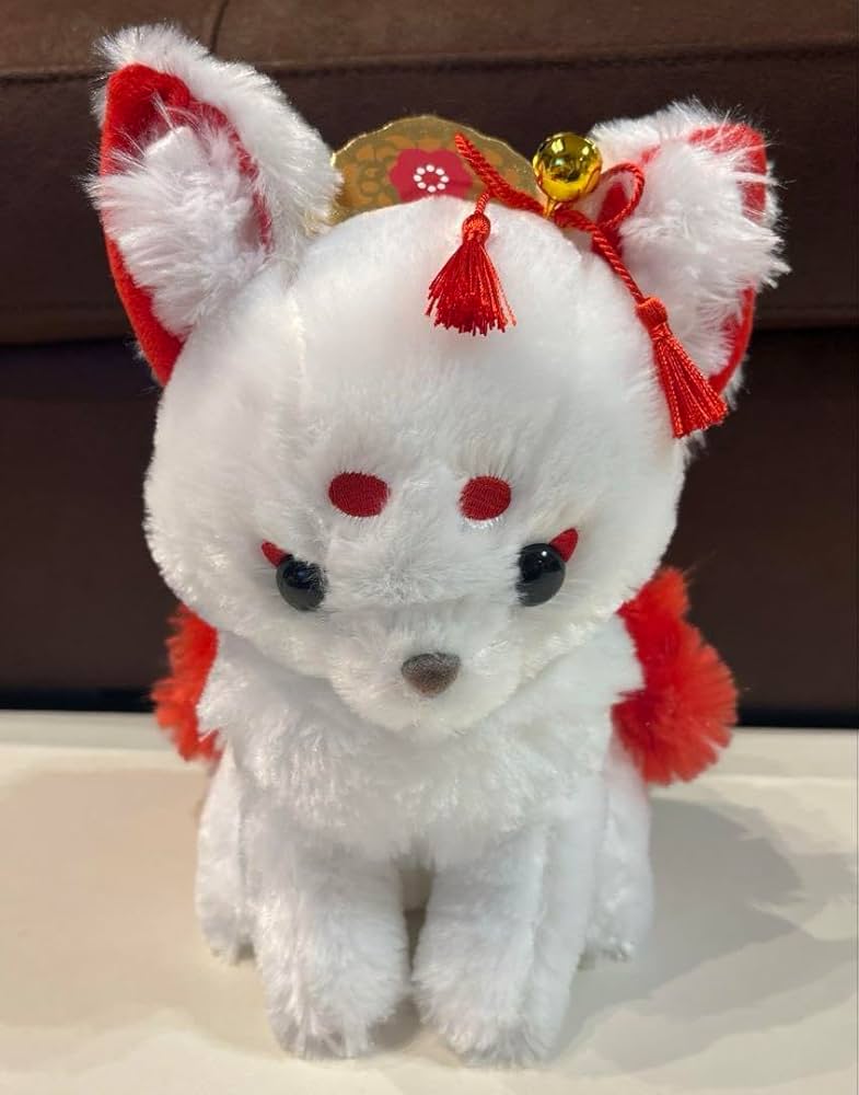 九尾　ちょコンとキツネ華道中JB　ぬいぐるみ Amazon.co.jp: ちょコンとキツネ 九尾 華道中 ういろう 巫女