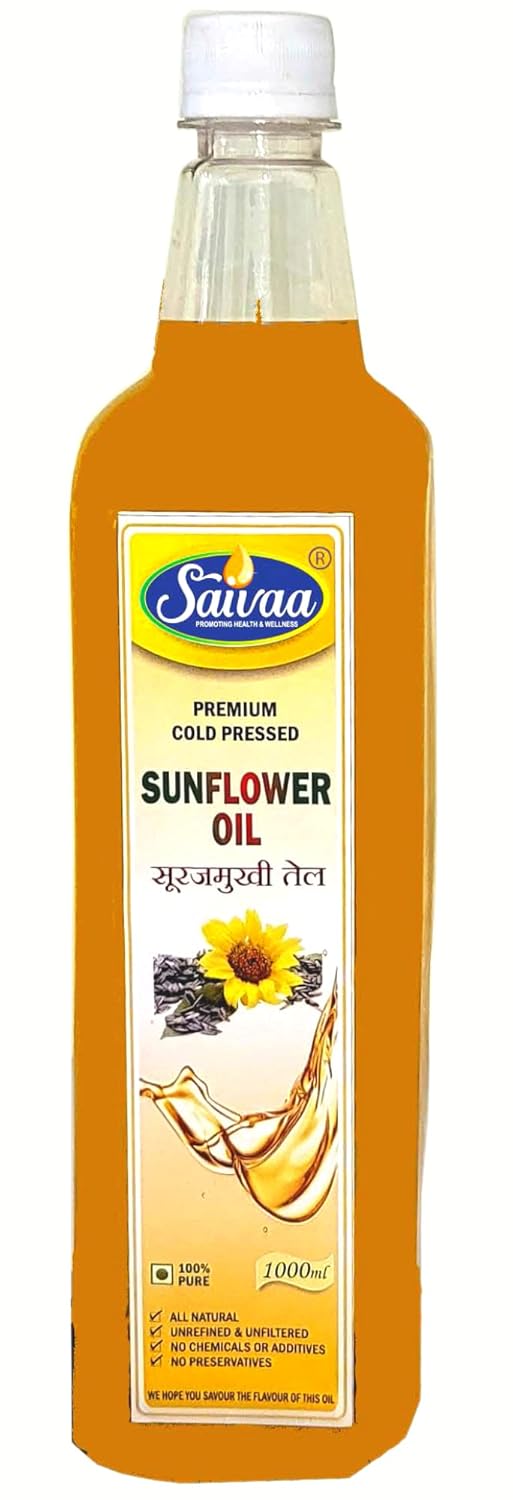 Saivaa Premium ColdPressed Sunflower Oil 1 Liter Amazon.in Grocery