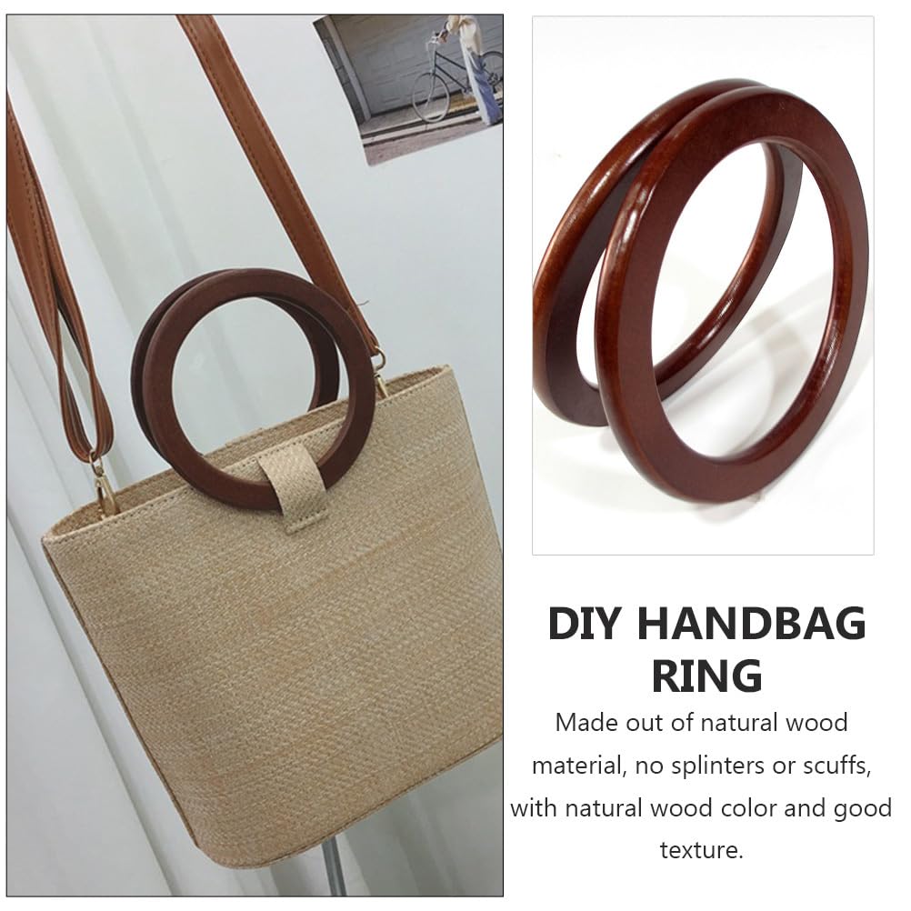 NUOBESTY Wooden Round Handbag Handles 5.12 Inch Natural Wood DIY Purse Rings 2Pcs Smooth Surface Accessories for Tote Bags Craft - Image 4
