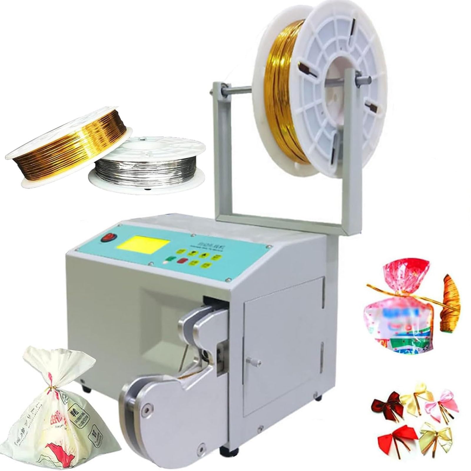 SBCGFY Semi Automatic Twist Tie Machine,Electric Wire Tie Machine,Food Twist Tying Machine, Bundling Diameter 0.12-1.26In