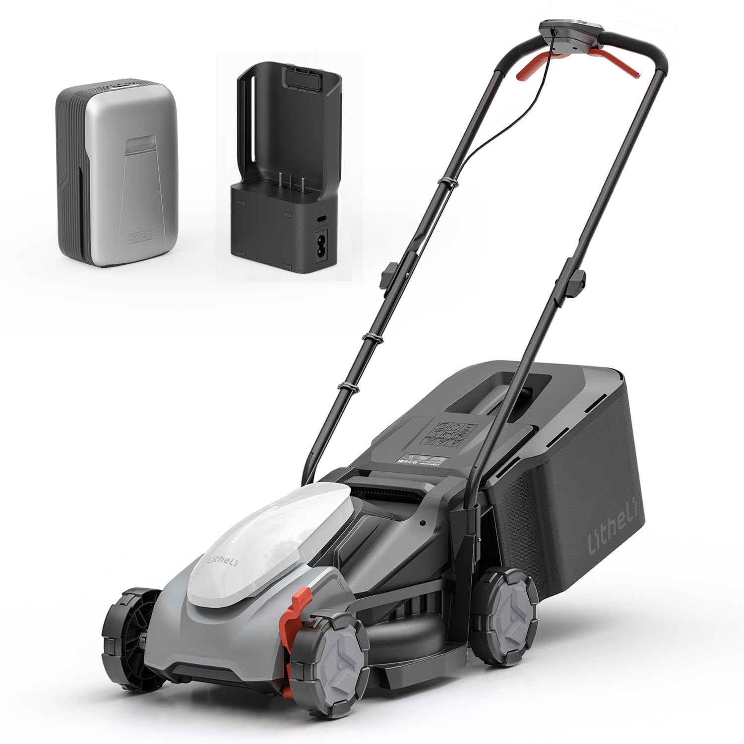 Litheli Lawn Mower Cordless 14 in, Grass Cutter Machine for 2800 Sq. Ft