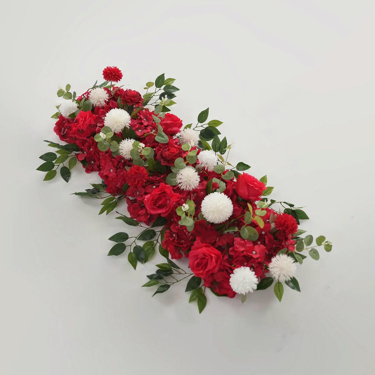 AYHTUD 100/50 Artificial Rose & Peony Wedding Arch Flowers Garland Table Centerpiece for Party Engagement Ceremony Backdrop-Red-100cm-1