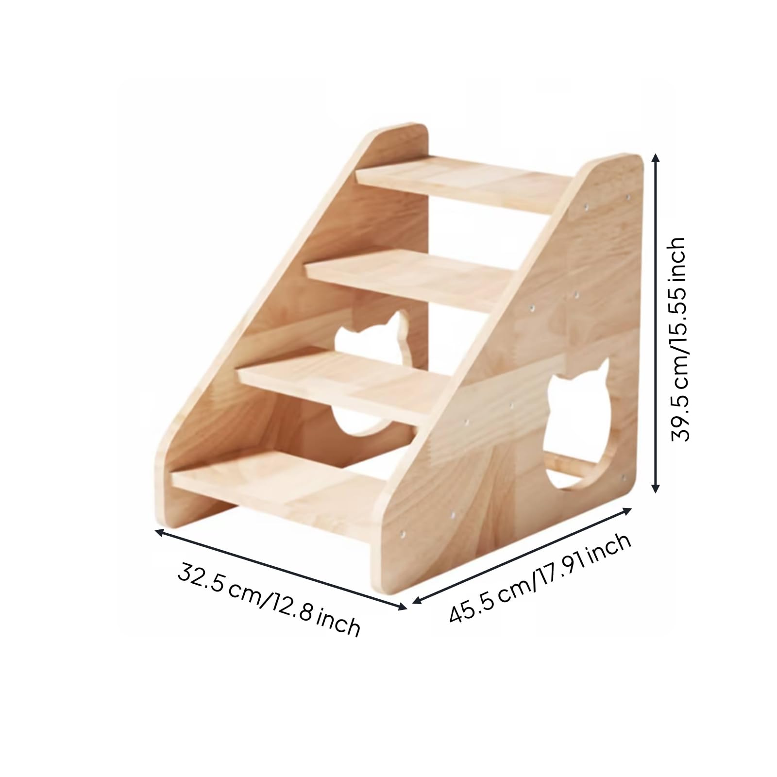 Scaletta per Cani in Legno Resistente Stabile, Portatile, Rampa per Cani con, Divano, Scale 4 Gradini