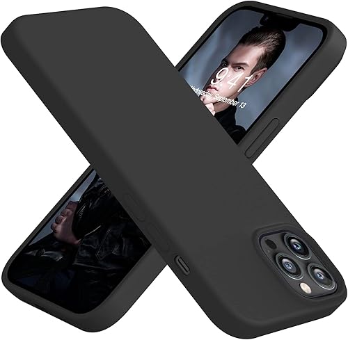 LOVE 3000 Funda compatible con iPhone 12 y iPhone 12 Pro, funda delgada de goma de silicona líquida, 4 capas, protección de cuerpo completo, a