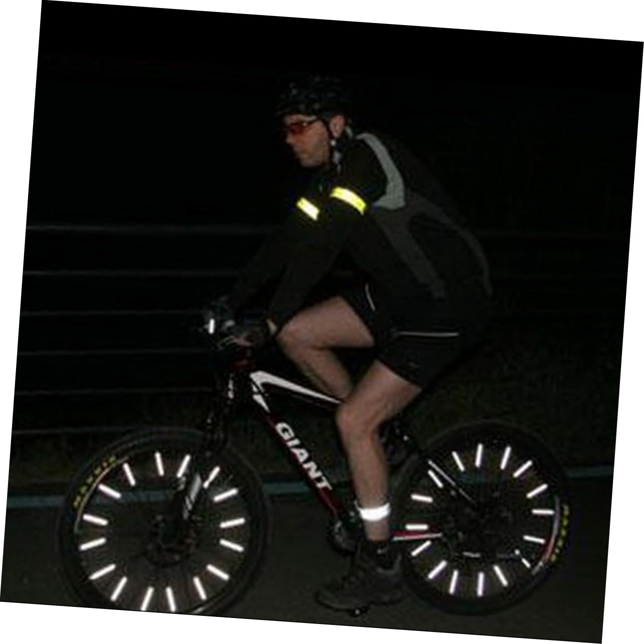 NULYLU 36pcs Reflective Bike Wheel Spokes Stickers Durable Security Tape for Outdoor Cycling Easy to Install Clip Reflectors Enhance Night Visibility Silver