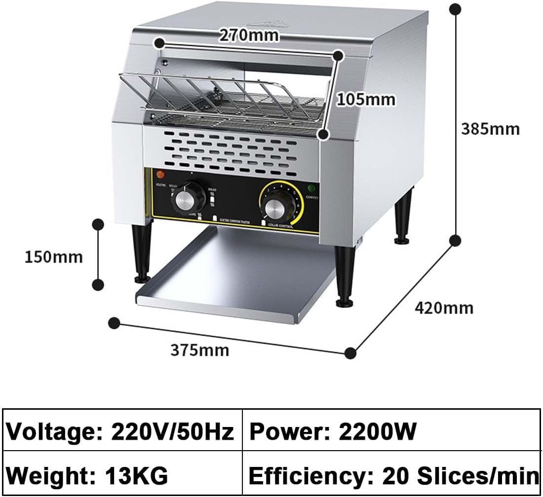 Komercyjny toster przenośnikowy, elektryczny podgrzewacz chleba nablatowego z 7 prędkościami, piekarnik taśmowy ze stali inless do kawiarni, jednolite ogrzewanie Quick Toasting do kuchni o dużej objęt