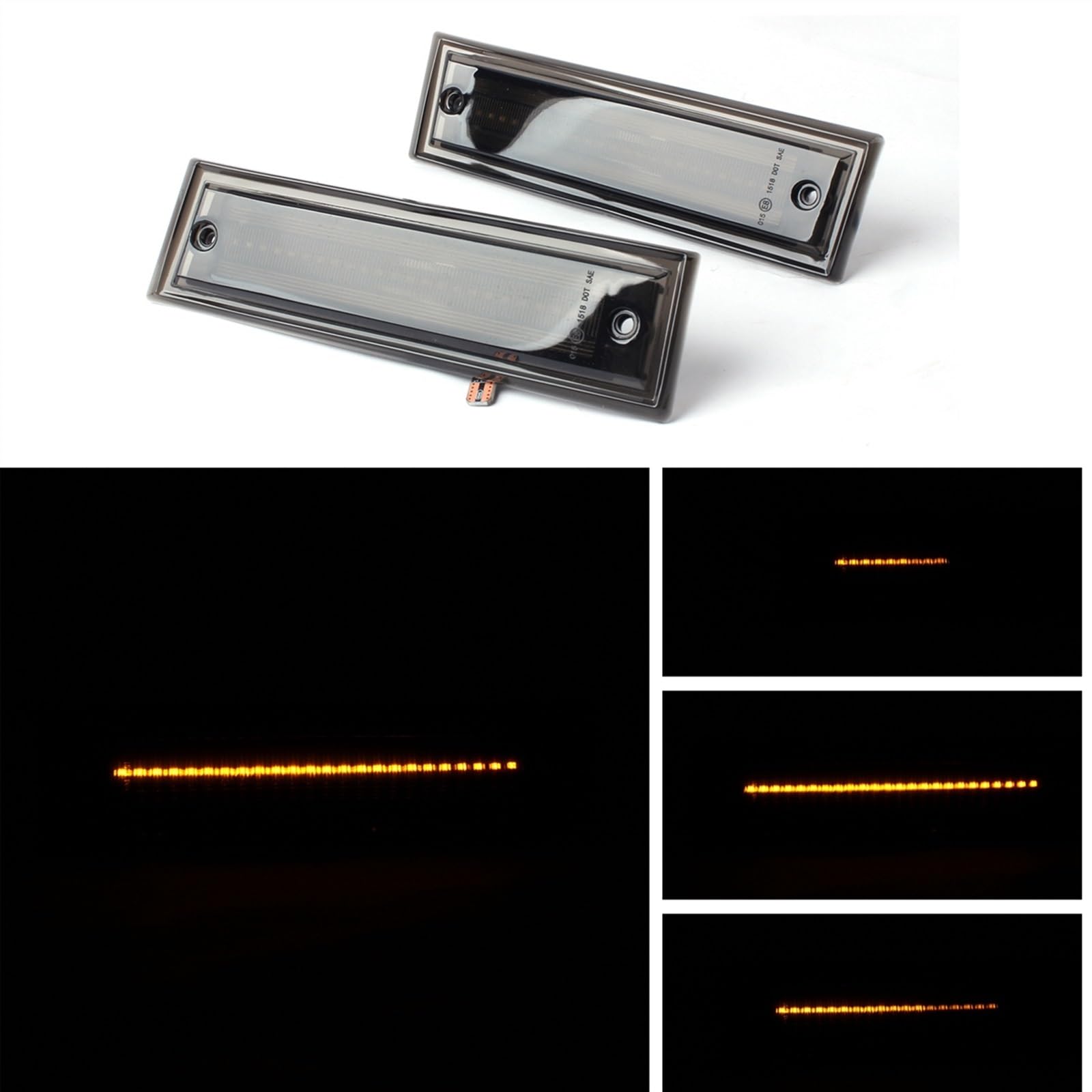 FELPE Intermitentes AutomóViles Para Gmc Para Suburban Para Gmc Para Camioneta 2X Ámbar LED Luz De Posición Lateral Dinámica Repetidor Indicador Lámpara De Señal De Giro Señal de giro del coche