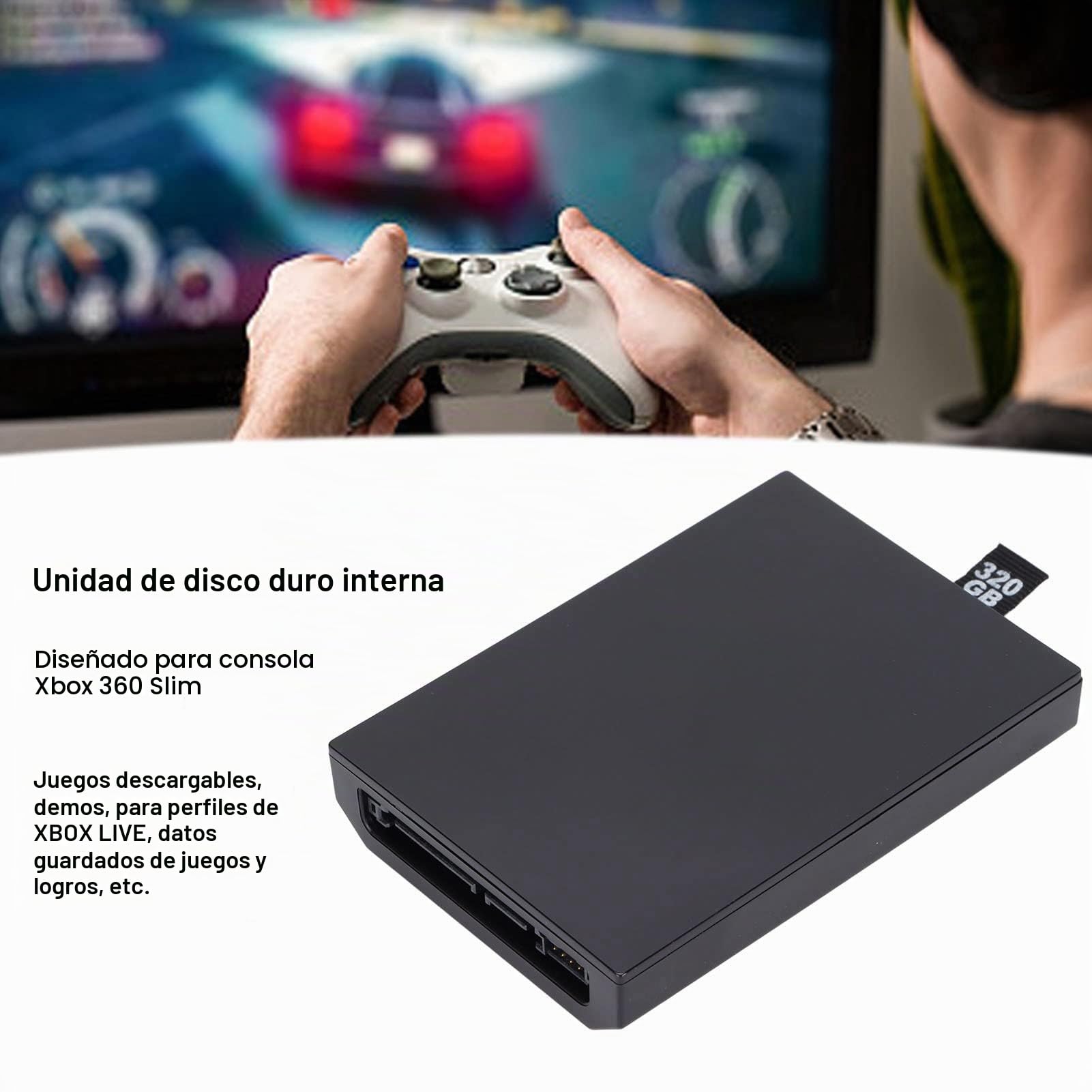 Dioche Disco Duro Portátil Ultradelgado para Slim Games, Almacenamiento Interno de 320 GB, Dispositivo de Memoria para Entretenimiento