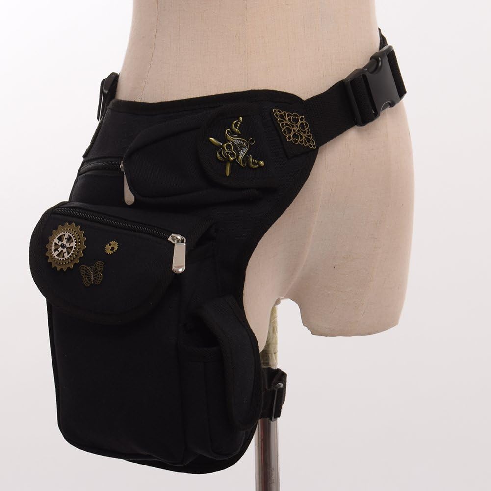 BLESSUME Steampunk Fannypack Cotton Waistbag Travel Practical Belt - Image 4