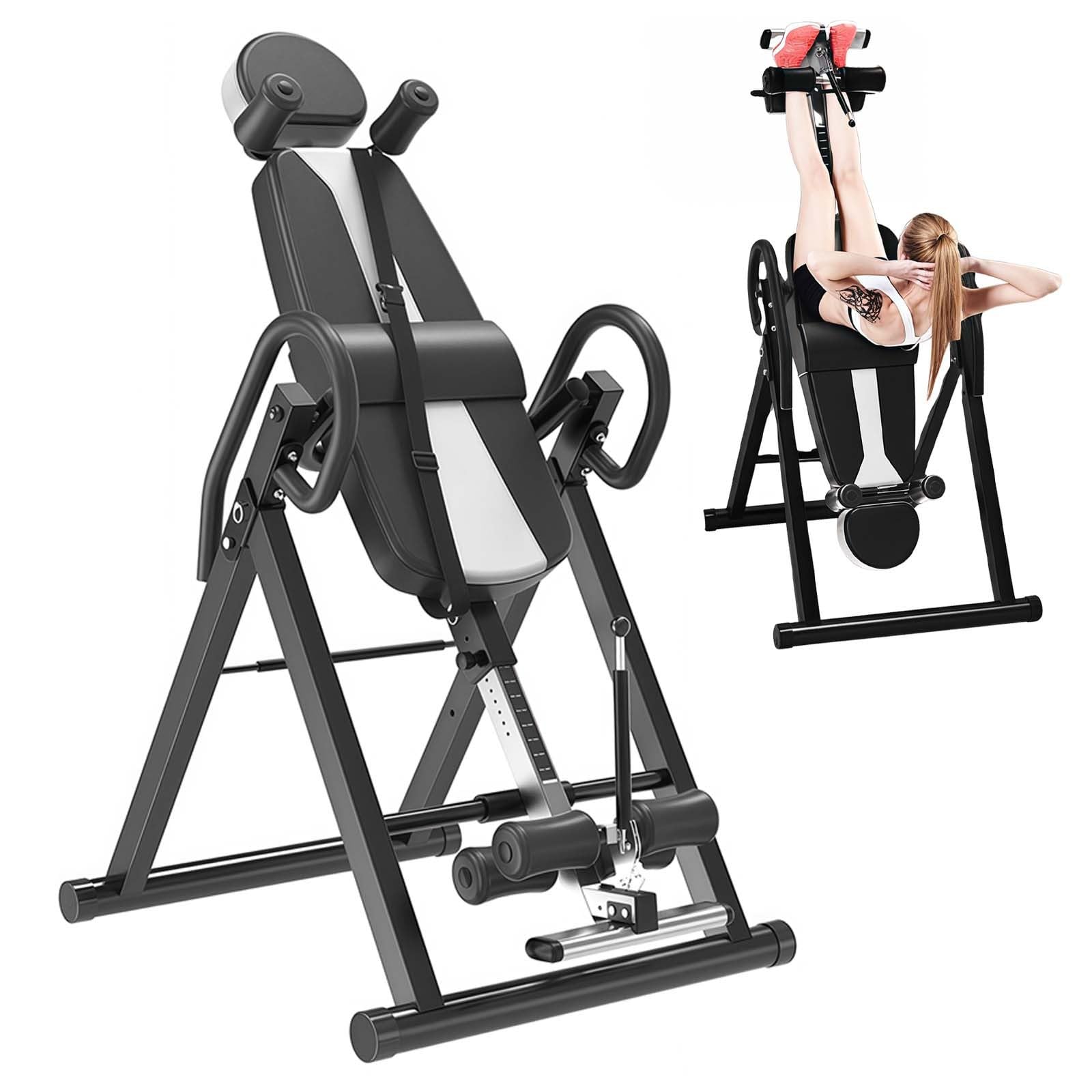 Tavolo a inversione resistente con poggiatesta e cintura protettiva regolabile, macchina per barella posteriore per fitness a inversione e stretching in palestra