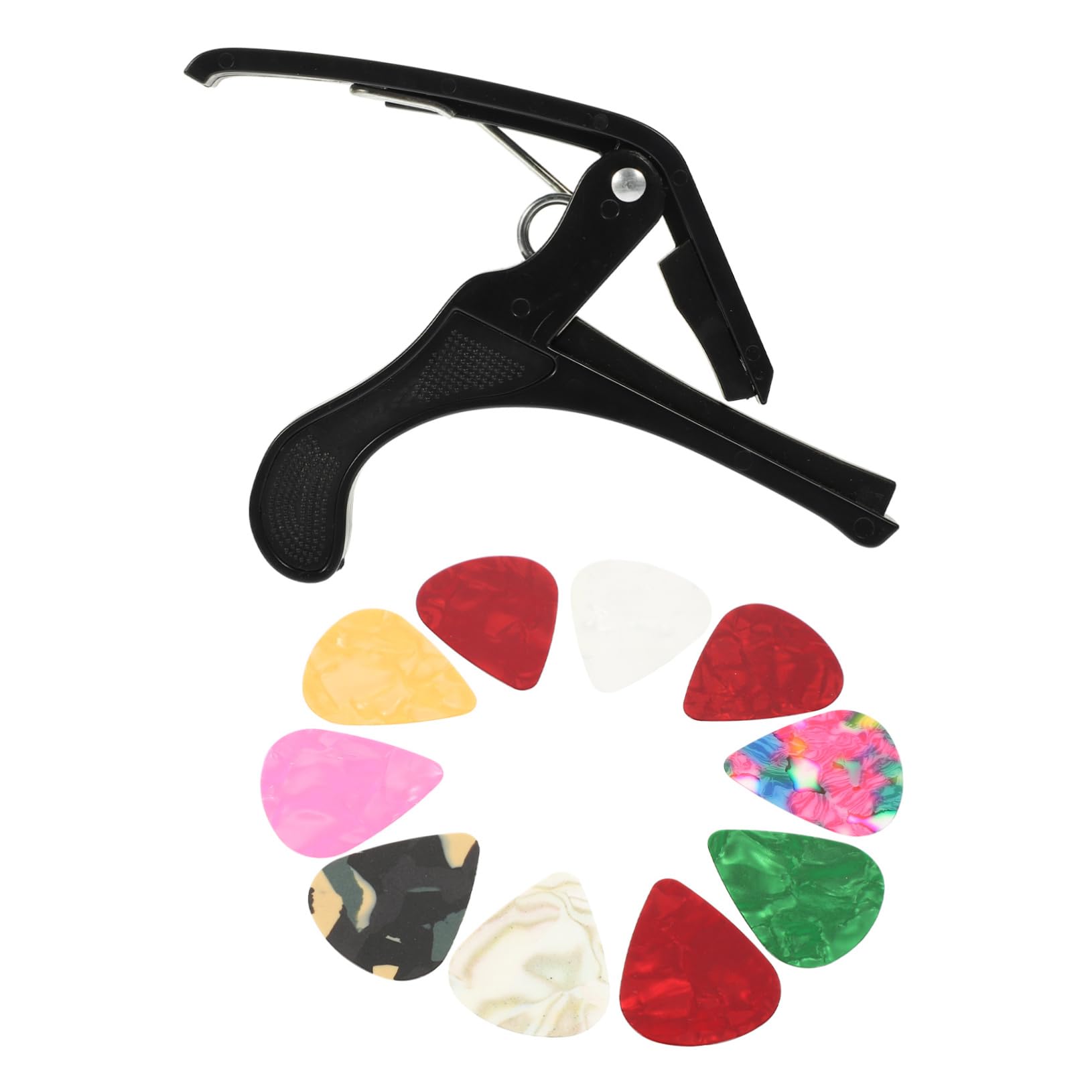 Yardwe 1 Set Guitar Capo Pick Set Capo with Picks Portable Guitar Tuning Accessory for Acoustic and Durable and Practical Design Random Color