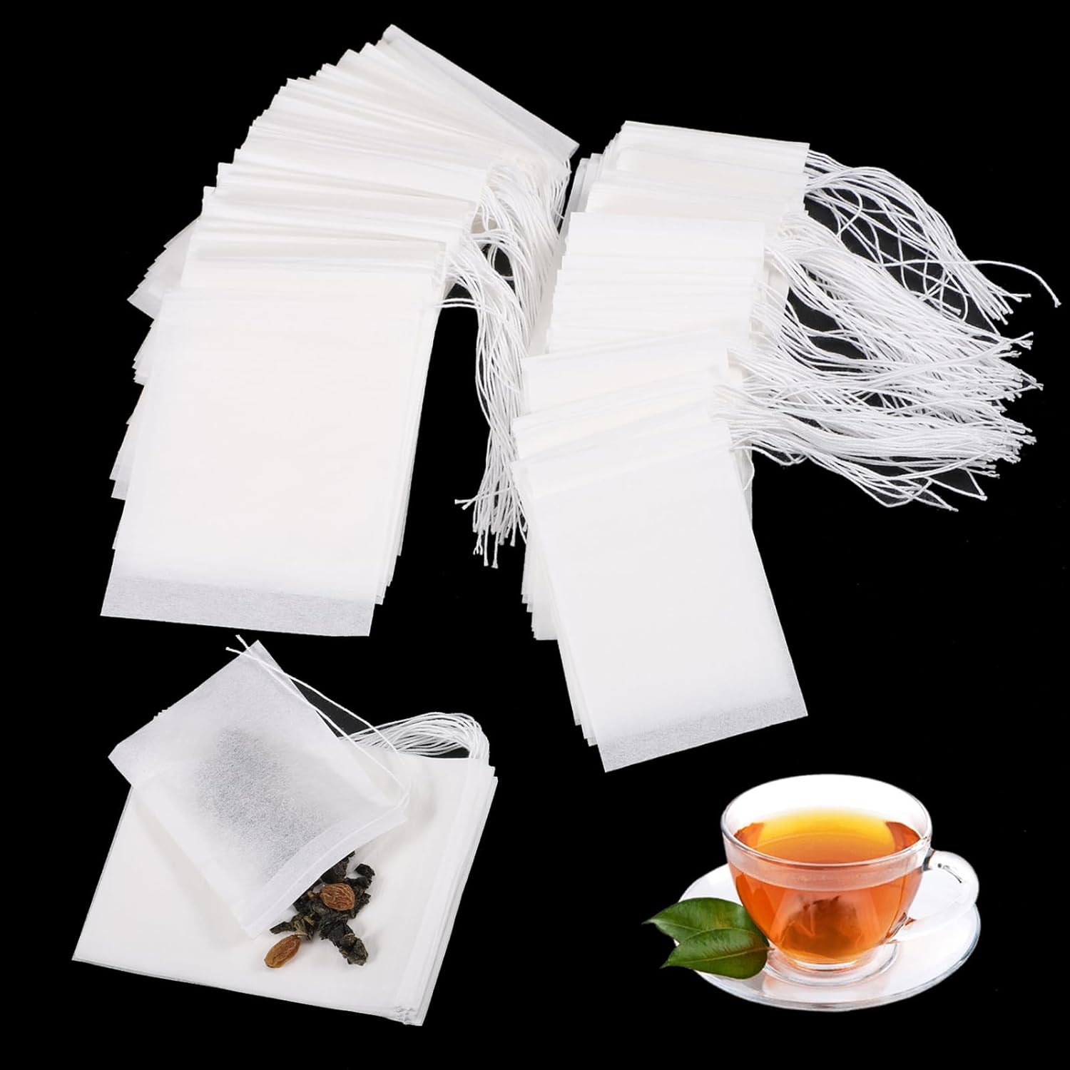 Amazon.com: 200 Pcs Tea Bags for Loose Leaf Tea, Disposable Tea Filter ...