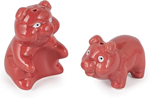 BigMouth Inc juego de salero y pimentero con diseño de cerditos pícaros