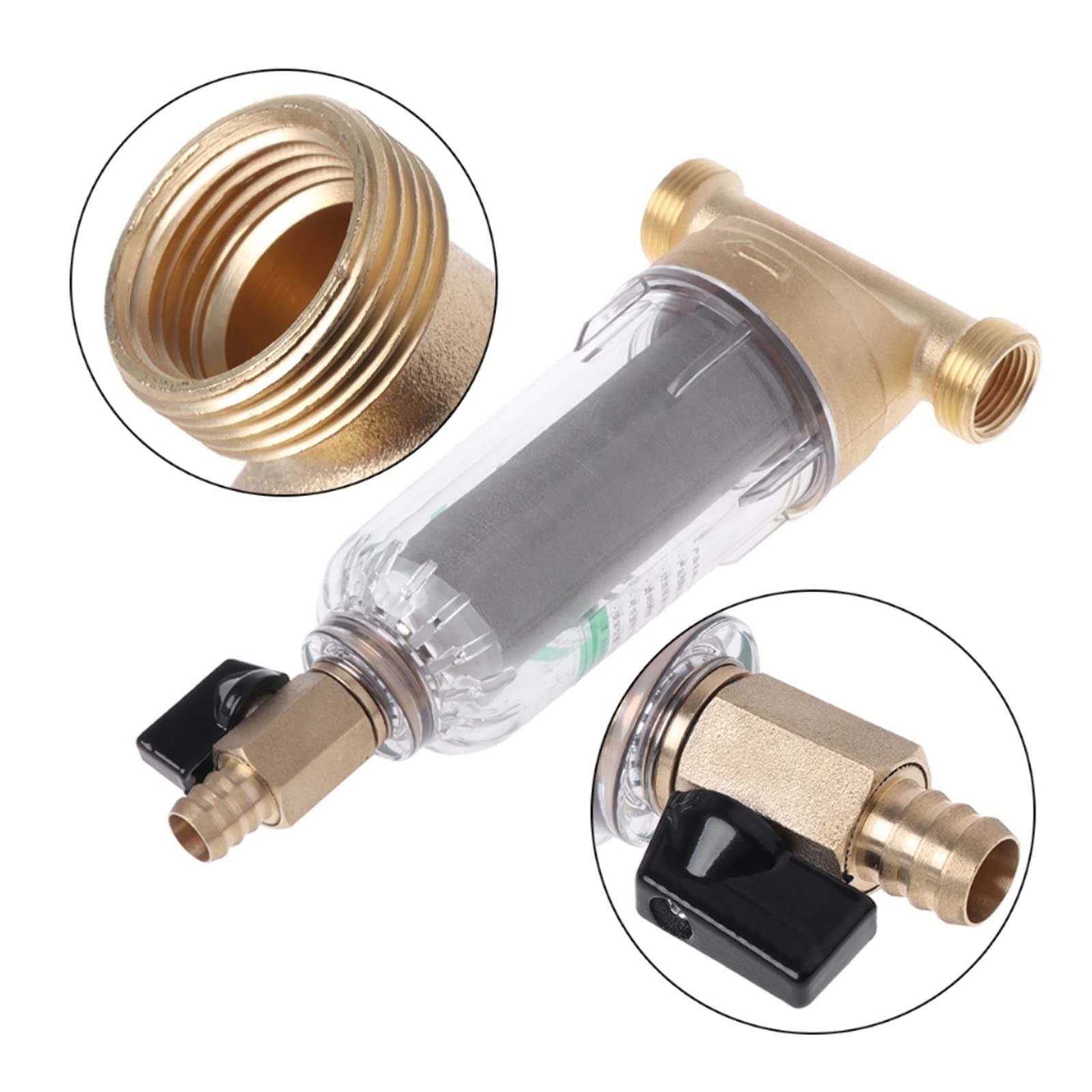 6 points avant purificateur cuivre plomb filtre à eau maison poussière inoxydable maille robinet Matériaux sûrs