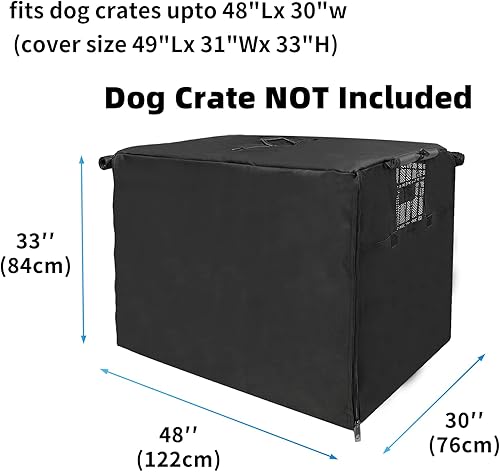 Miniatura 2 de Funda para jaula de perro de 48 pulgadas, funda grande para jaulas con 1, 2, 3 puertas, tela Oxford 600D impermeable para interiores y exteriores,