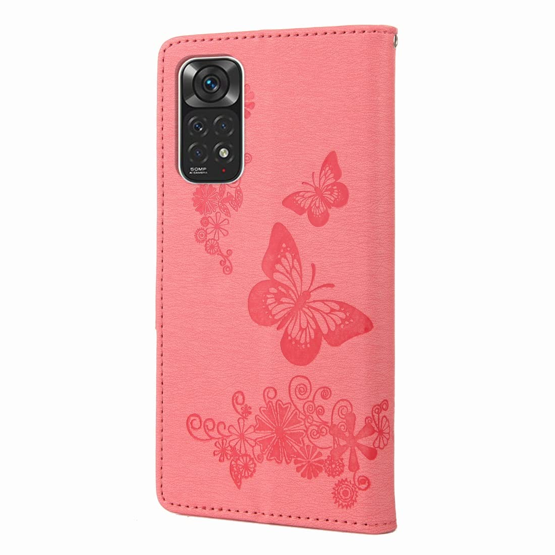 Klapber Custodia in Pelle per Redmi Note 11 4G Cover Portafoglio con Slot per Schede e Protettivo Morbida Gomma Silicone per Xiaomi Redmi Note 11 4G, Rosa