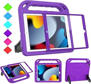 BMOUO Kids Case for New iPad 10.2 2021/2020/2019-iPad 9th/8th/7th Generation Case with Built-in Screen Protector,Shockproof Handle Stand Kids Case for iPad 10.2" 2021/2020/2019 Latest-Purple