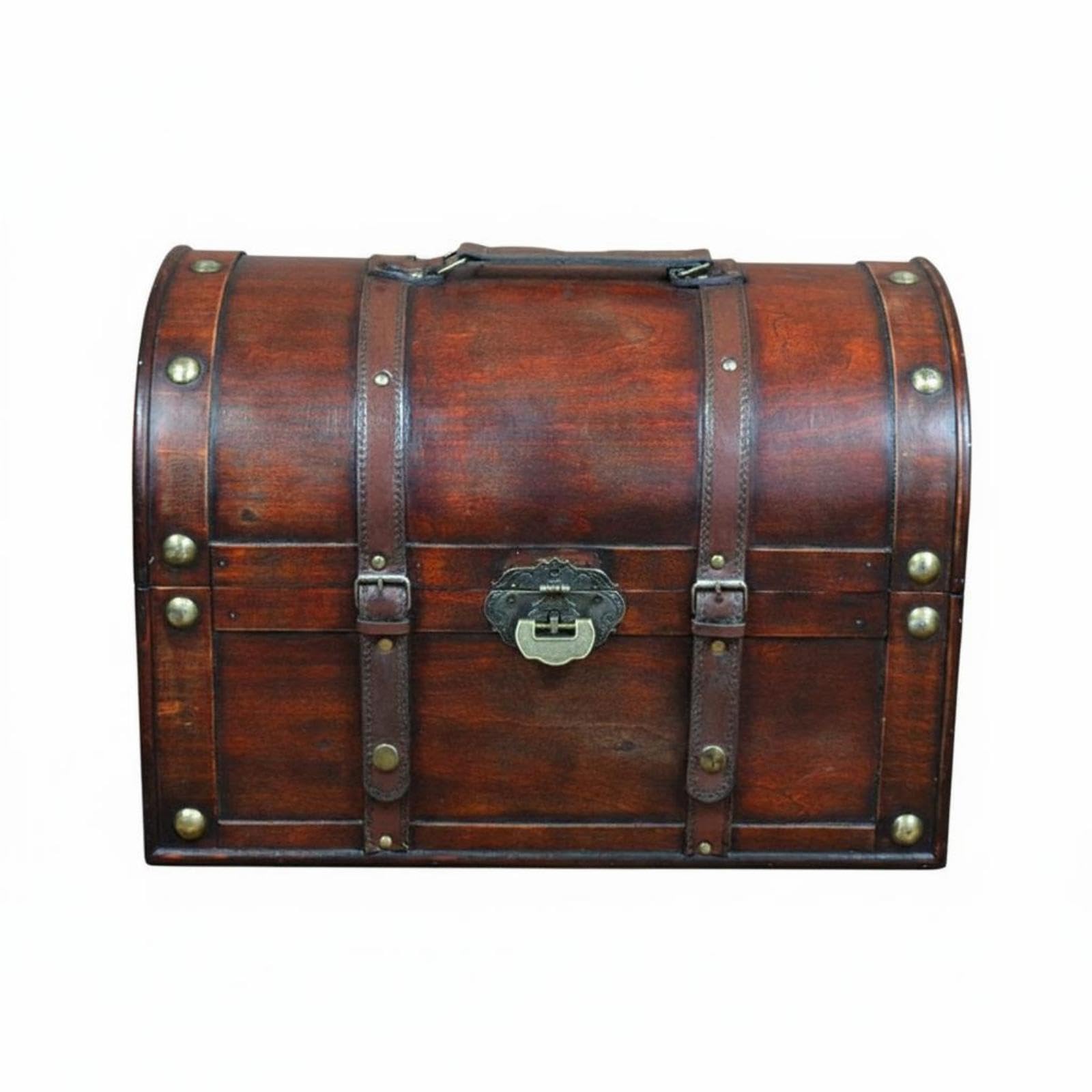 Faux Rosewood Storage Chest Curved Old-World Trunk Storage Box-Grain Texture Wooden Trunk 45-32-32cm Modified Lock Red|Home & Garden| Furniture| Trunks & Chests-image-30