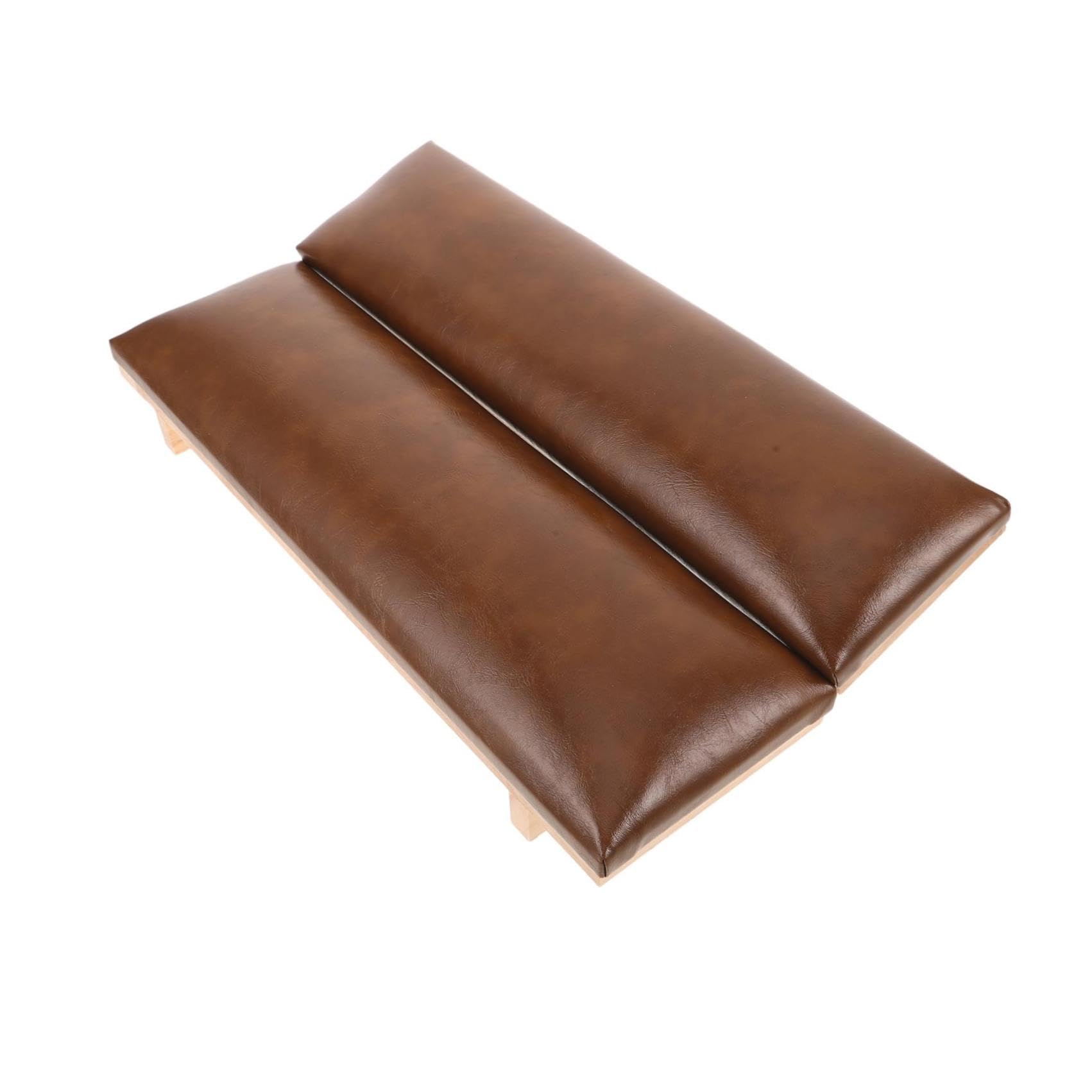 Cuscino Poggiamani per Unghie Marrone 40x10x9 Cm in Pu | Supporto Stabile e Antiscivolo, per Manicure Professionale, Set con Poggiapolso per Tavolo