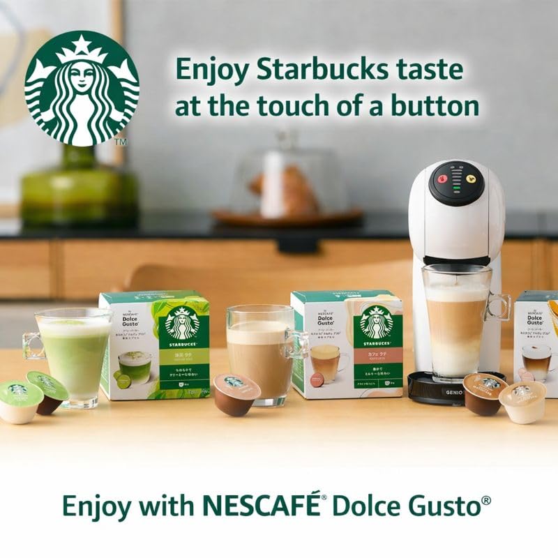Image of Starbucks Matcha Latte Capsules Nescafe Dolce Gusto (12 Pods) 135g Box By COUGAR | Smooth & Creamy Matcha Green Tea Latte | Coffee Machine Compatible Capsules | 6 Cups Pack - (IMPORTED)