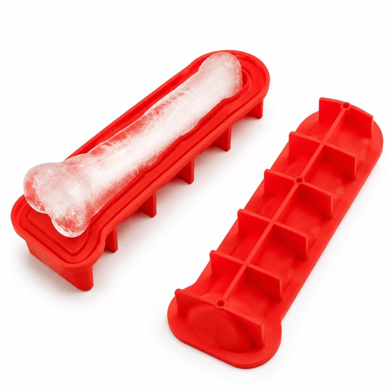 Adult Prank Mold Tray,Funny Penis IceMold Silicone Mold,Extra Large Adult Prank Icecube Molds,Suitable for Freezers, Ice Drinks, Juices, Whiskey, Cocktails (Red)