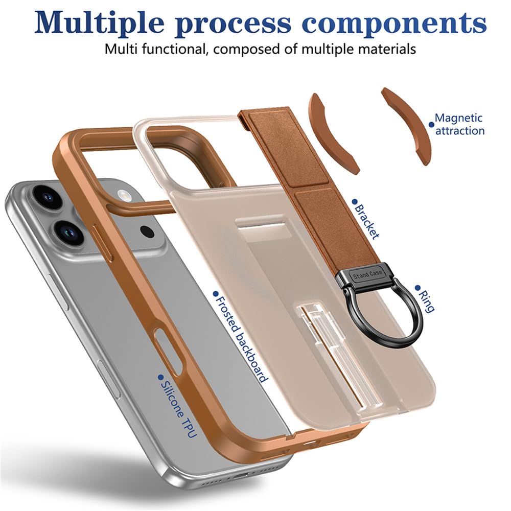 Custodia per telefono con supporto magnetico pieghevole Desert Gold Ring per iPhone 17 16 15 14 13 Pro Max Air Plus, cover posteriore rigida, verde, per iPhone 16