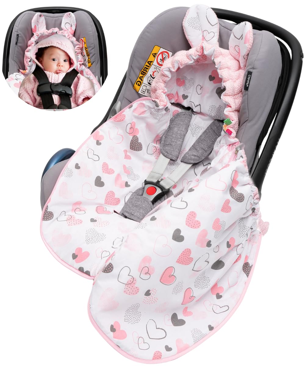 Sacco Termico Per Seggiolino Auto Mikos - In Cotone, Imbottito, Rosa - Foto 2