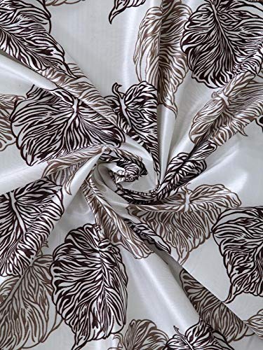 Image of Cortina Polyester Ready to Use Premium Leaf Design Eyelet Curtains - 9Ft Set of 1 - Doors & Windows - Washable - for Bedroom Living Room Kids Room Hall Kitchen Office - Sheer Curtains - Brown 2
