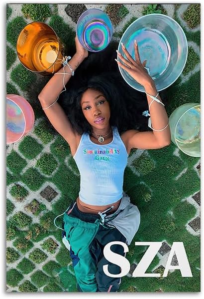 Miniatura 1 de SZA - Póster musical con portada de álbum, impresión limitada de rapero, lienzo, arte de pared, estética, para adolescentes y niñas, decoración de
