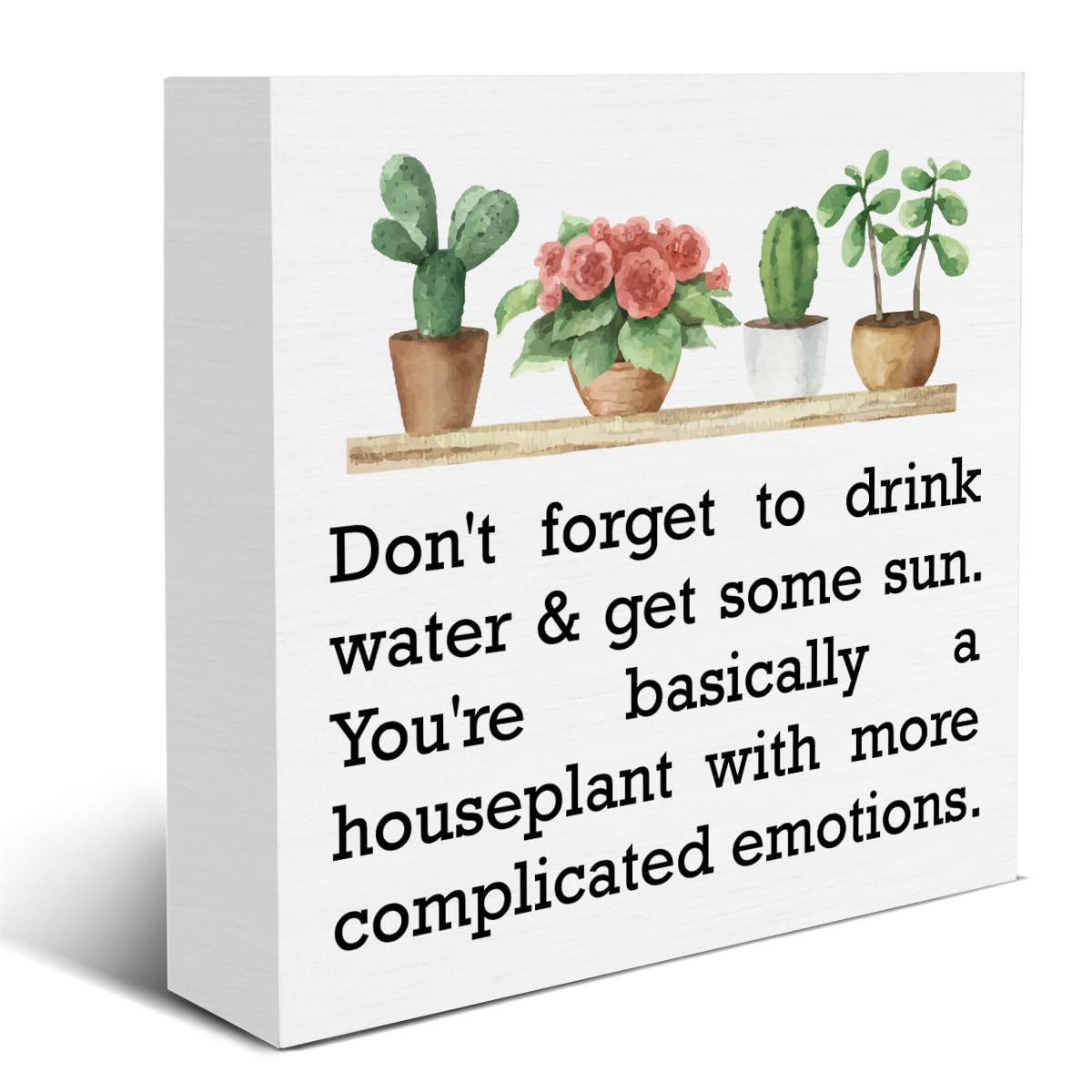 Mental Health Sign Funny Plant Quotes Wood Block Sign Self Care Decorative  Desk Sign Plant Lovers Home Office Shelf Tabletop Decor 5 X 5 Inches :  Amazon.ca: Home