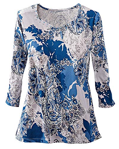 Alfred Dunner Printed Tees, Paisley, 1X