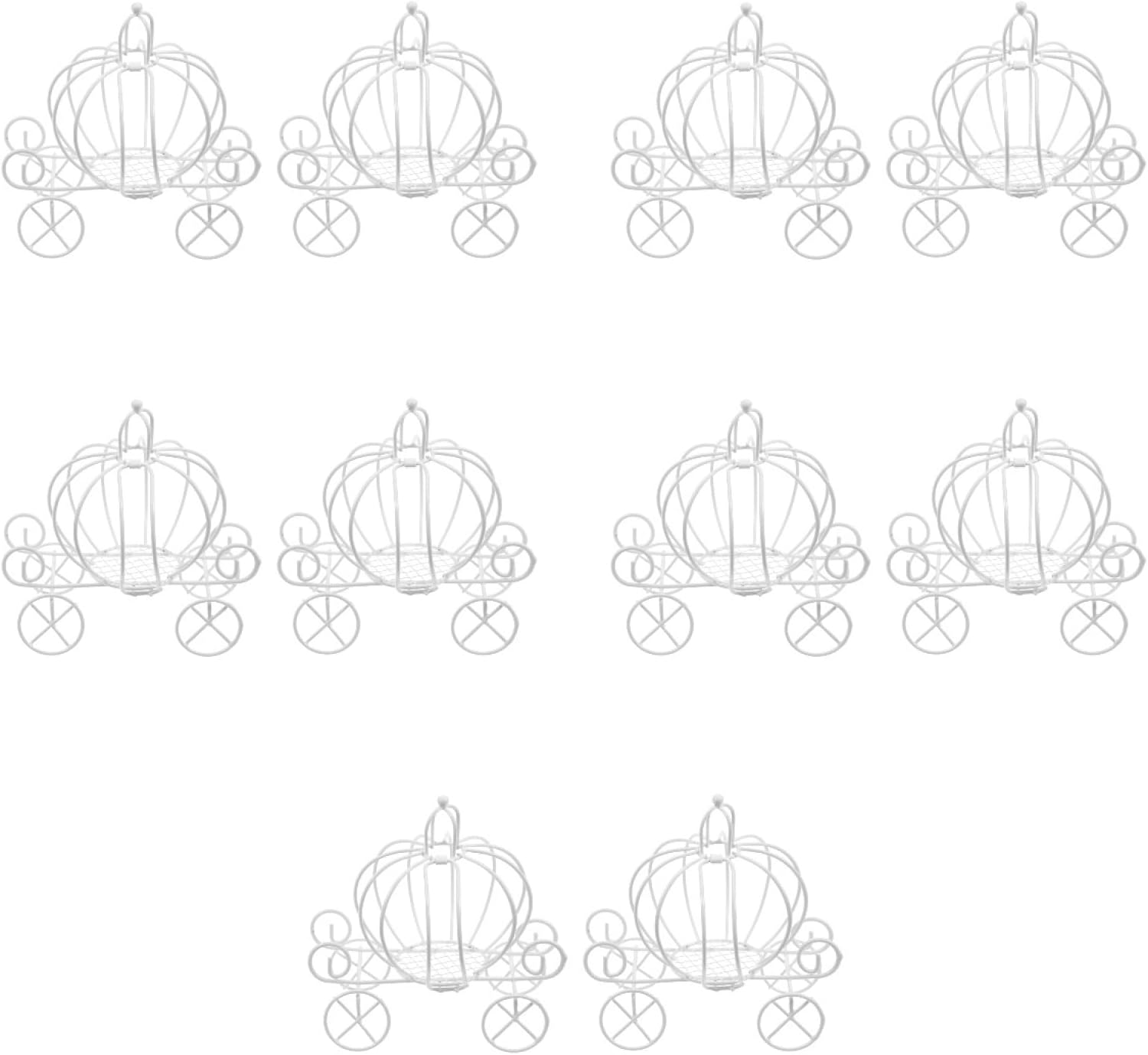 Yardwe 10Pcs Pumpkin Carriage Candy Boxes Party Favor Holders for Wedding Halloween Thanksgiving Christmas Decor 4.7X11.8X4.7 Inch Silver Candy Packaging Boxes