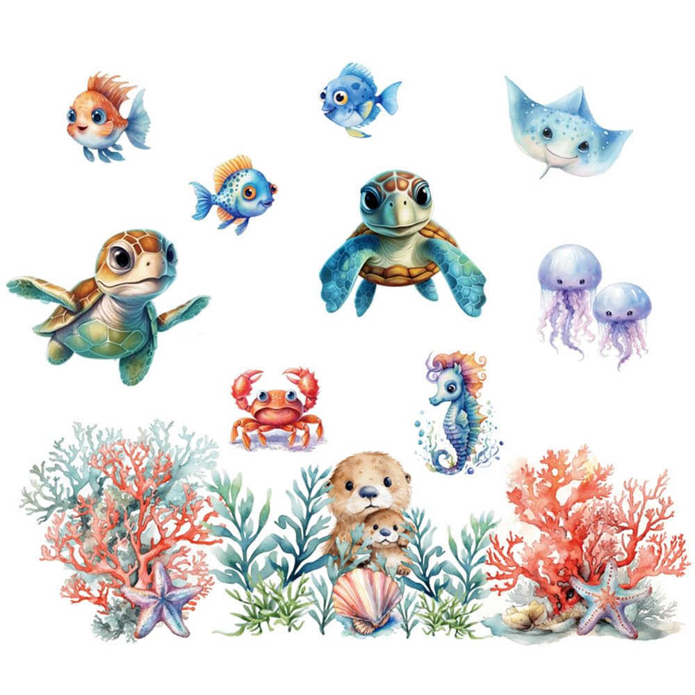 Amazon.co.jp: 水族館の生き物 ウォールステッカー 海洋生物