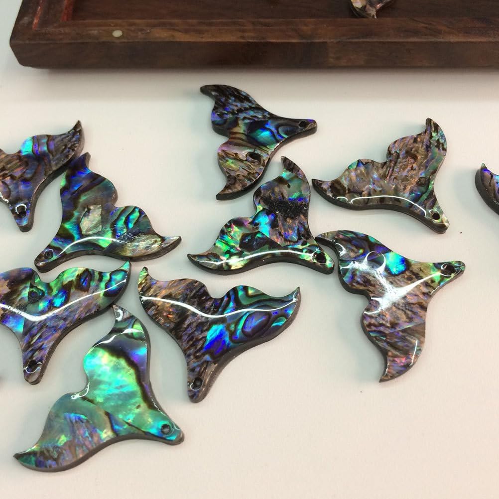 SUPVOX Abalone Shell Pendant Mermaid Tail Necklace Accessories Diy Craft Charms for Women Girls Jewelry Decoration 0.98X0.78In